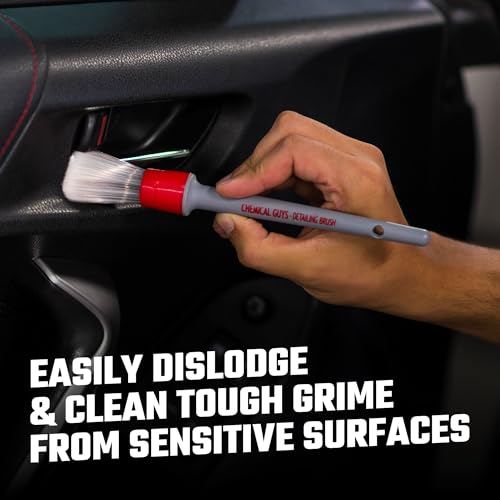 Chemical Guys All in the Details Interior Detailing Brush Set - 3-Piece Soft & Durable Car Detailing Brushes for Vents, Consoles, Buttons, Trim & Hard-to-Reach Areas in Cars, Trucks, SUVs & RVs - style: Interior Brushes