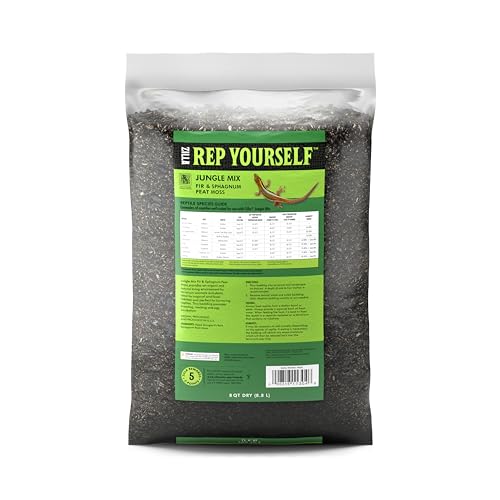 Zilla Pet Reptile Terrarium Substrate Bedding, Jungle Mix, for Frogs, Rainforest Geckos, Toads and Snakes, 8 Quart - size: 8 Quarts (Pack of 1)