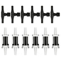 Psyqtsuary Aquarium Air Pump Accessories, 12 Pcs One Way Check Valve Aquarium Plastic Aquarium Air Valve for Fish Tank 3/16" Aquariums Tubing (6 Check Valves +6 Control Valves) (Black)
