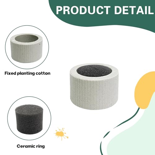 12 PCS Aquarium Plant Weights for Fish Tank, Ceramic Ring with Black Sponge, Aquatic Plants Fixed Ring Anti-Floating Aquarium Landscape Decoration