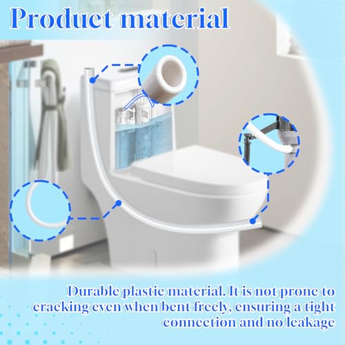 2PCS Plastic Toilet Refill Tube Hose Replacement Parts Compatible with 100, 200, 200A, 400A and Most Other Valves, 9.84 Inch white