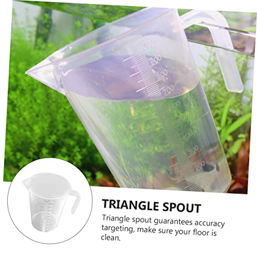 Garneck 1Pc Aquarium Scale Measuring Cup White Water Changing Tool for Fish Tanks Feeding Cup with Graduation for Liquid Dry Ingredients