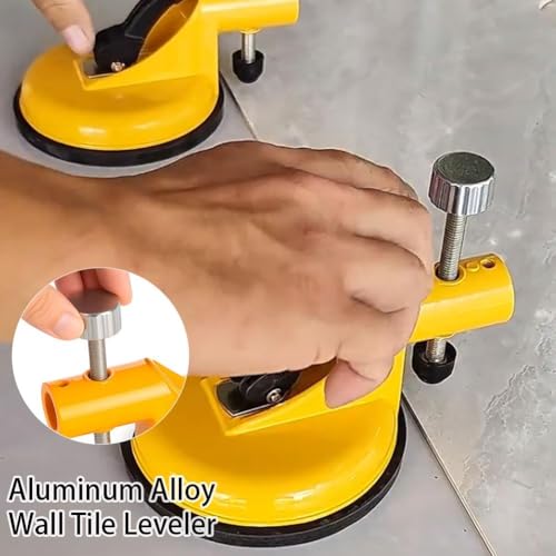 Adjustable Height Setter,Floor Gap Fixer Tool,2026 Upgraded Pro Countertop Alignment Clamps,Adjustable Vacuum Suction Seam Countertop Leveling Alignment Clamp with Heavy-Duty Rubber Suction Cups - color: Yellow