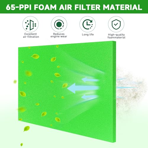 65-PPI Motorcycle Foam Filter Material for Uni Filter BF-1 BF1, Air Filter Material Foam Sheet, Cut-to-Size Pre-Filter Sponge Pads for ATV UTV Scooters Dirt Bike Lawn Mower, Green - color: Green