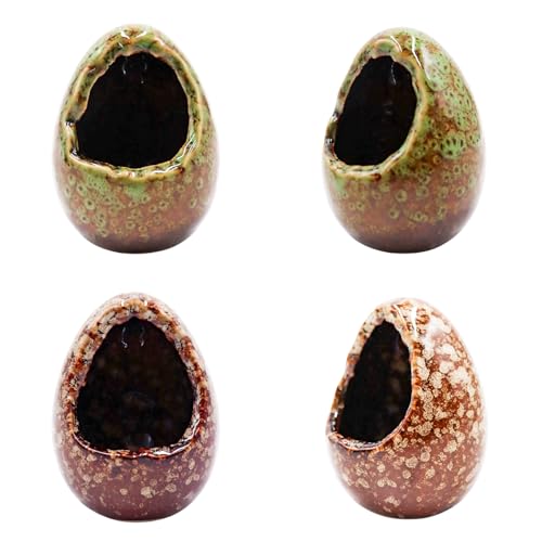 Fish Tank Decorations, 2 Pack Ceramic Broken Egg Ornaments, Aquarium Accessories, Decor for Fish Tank, Aquarium Decoration