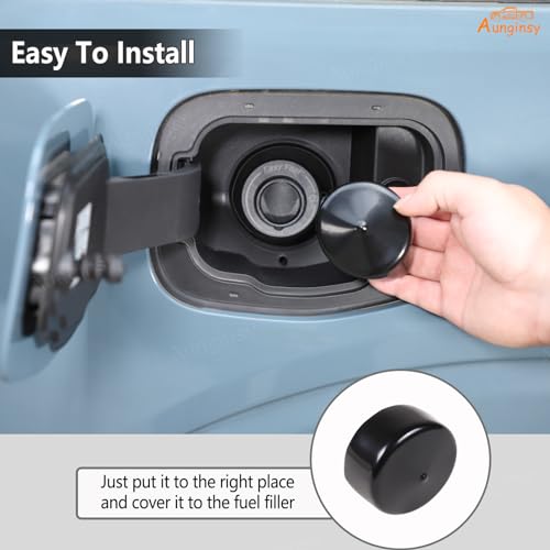 Aunginsy Capless Gas Cap Dirt, Water & Dust Cover Capless Gas Cap Fuel Filler Cover Compatible with Ford Maverick 2022-2024 Cap & Shield Capless Gas Cap Fuel Filler Nozzle Cover Protection Accessories - color: Black