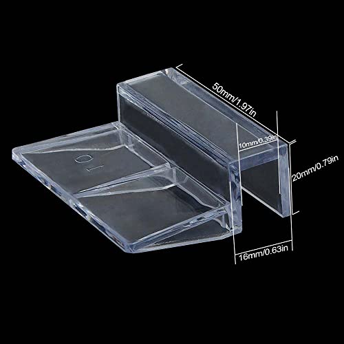 Saim Acrylic Aquarium Cover Clip,Clear Fish Tank Glass Cover Clip Support Holder,Universal Lid Clips for Rimless Aquariums (10mm), 8 PCS