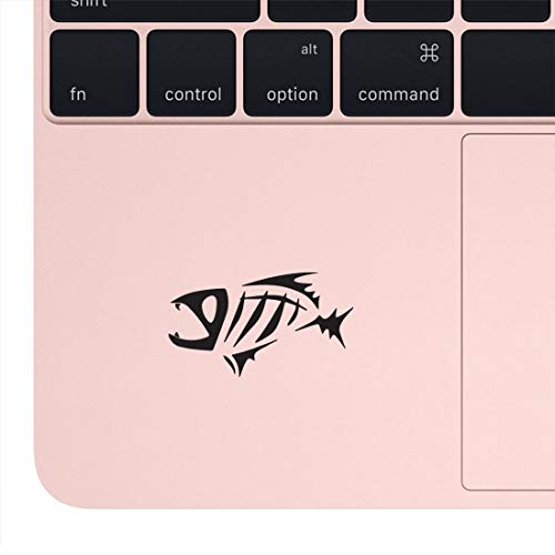 Fish Skeleton (Black) (Set Of 2) Premium Waterproof Vinyl Decal Stickers For Laptop Phone Accessory Helmet Car Window Bumper Mug Tuber Cup Door Wall Decoration - color: Black, size: 12 inches x 7 inches