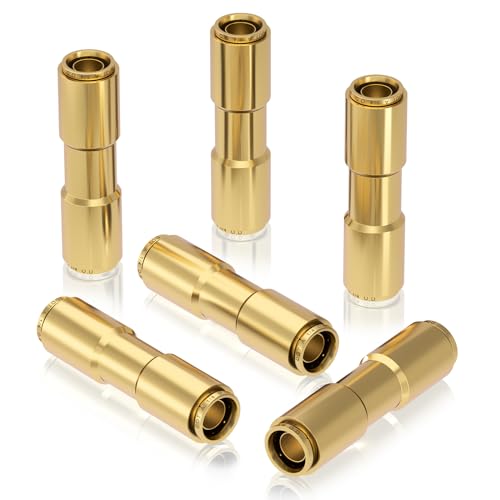 CheeMuii 6 PCS 1/4 Brass DOT Air Line Fitting Straight Union Quick Connect Fittings 1/4 Air Hose DOT Air Fittings for Semi Truck Trailers Industry Air System - size: 1/4IN-6PCS