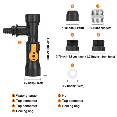 Water Changer, Aquarium Water Changer, Fish Tank Siphon, with 2 PCS Faucet Adapters, for Aquarium Quick Water Change