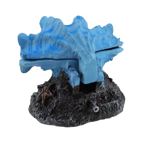Aquarium Decoration with Air Stone Bubbler Shells Ornament Fish Tank Bubble Maker Aquarium Air Bubbling Great Addition for Fish Tank Aquarium（Blue Shell & Pearl） - color: Blue Shell & Pearl