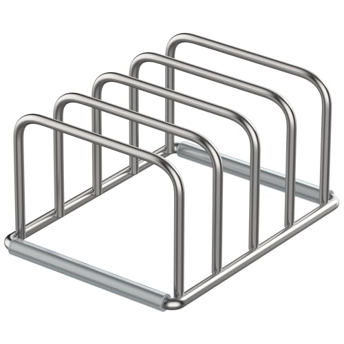 KORRTFID Cutting Board Organizer Stand Holder,304 Stainless Steel Chopping Board Holder,Pot Pan Lid Holder Rack kitchen Shelf Bakeware,Cookie Sheets Organizer (1.0 Inch Width Slots) - size: 1.0 in Slot