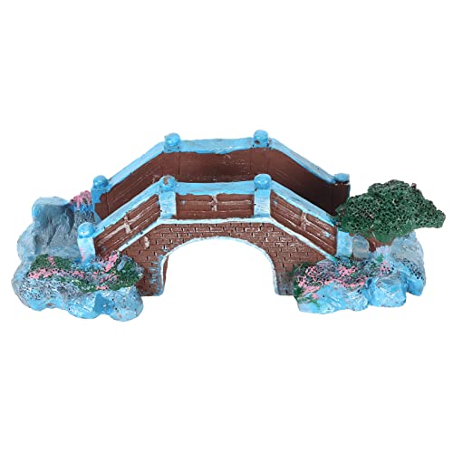 Fish Tank Bridge Ornament, Lifelike Brick Texture Stone Design, Compact Size, for Aquarium Landscaping