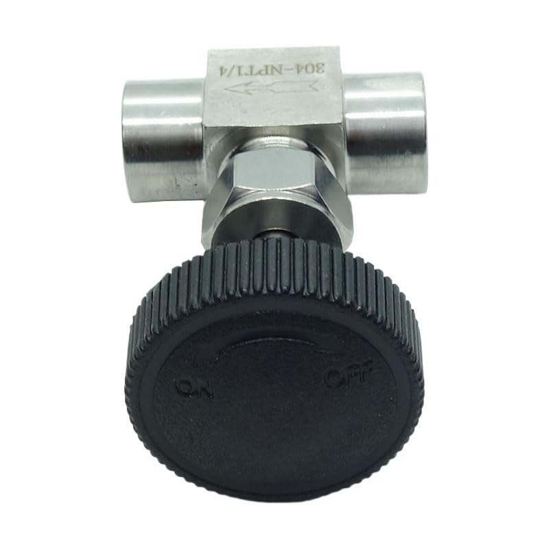 1 Piece Stainless Steel 304 Instrument Gas Needle Valve 1/4" NPT Female x 1/4 NPT Female - size: Straight 1/4" NPT F x F