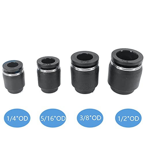 20PCS Pneumatic Cap Style Plug Fitting, Push-to-Connect Fitting Plug for 1/4 5/16 3/8 1/2 Tube Air Line Fittings - size: 1/4, 5/16, 3/8, 1/2 OD