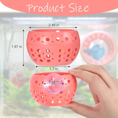 Betta Bulb Hide, Betta Tunnel Shrimp Cave Aquarium Fish Hideout with Suction Cup Aquarium Cave Decor for Shrimp, Guppies Guppy Hiding Resting (Pink)