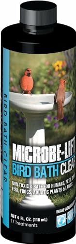 Microbe-Lift Bird Bath Clear Two-in-One Water Cleaner – 4 Oz – Safe for Birds, Fish & Frogs – Cleans Outdoor Birdbaths & Fountains – Natural Formula, Prevents Stains & Cloudiness