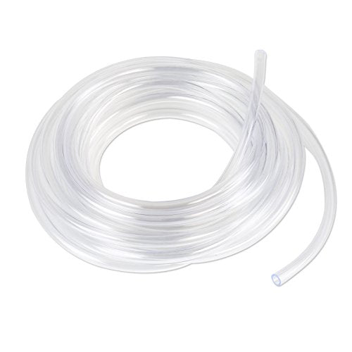 16 Feet - 3/16" ID x 1/4" OD Clear Vinyl Tubing, Translucent Plastic PVC Tubing Hose Pipe for Water Air Pump - size: 3/16" ID 1/4" OD