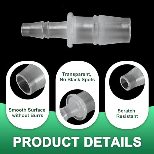 PATIKIL Hose Barb Reducer, 6 Pcs 3/8" to 3/16" Hose ID Connectors Joint Plastic Pipe Fitting Splicer Mender Union Adapter for Air Water Fuel Gas Aquarium, White - size: 3/8" to 3/16"