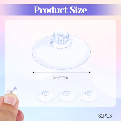 simarro 30Pcs Small Suction Cup, 2cm Glass Suction Without Hooks Extra Strong Adhesive Mini Suction for Home Kitchen Bathroom Wall Door Glass Window Car Shade