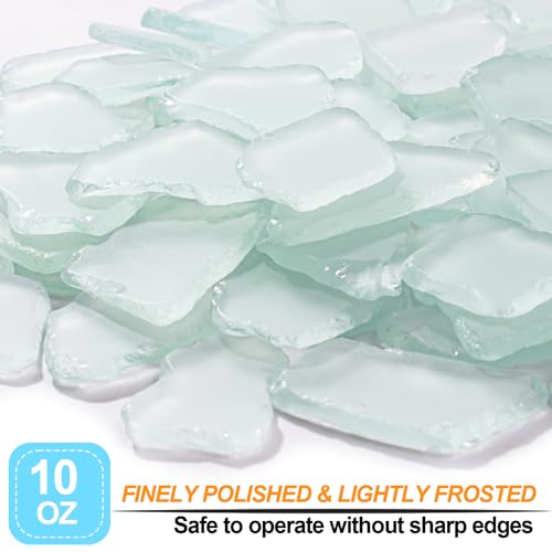 Keedolla Tumbled Sea Glass for Crafts - 10 OZ White Flat Frosted Seaglass Pieces for DIY Art Crafts, Vase Filler, Beach Weddings, Aquarium and Home Decor - color: White, size: 10 OZ / 0.63 LB