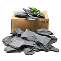 Fish Tank Rock Natural Slate Rocks 2 to 8 inch Aquariums Stone for Aquascaping,Terrariums, Reptile Enclosures,Paludariums,and Gardens-20lb - size: 20lb（2-8'')