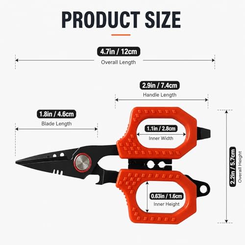 Eupheng Multi Function Fishing Pliers & Scissors Set 4.7" Titanium Coated,Saltwater Resistant Hook Remover with Safety Lock Split Ring Pliers & Fishing Shears for Braided Mono Fluorocarbon - style: pliers + red scissors