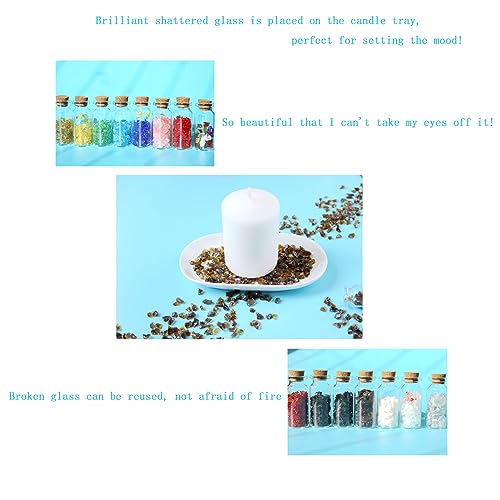 1.2lb Brown Crushed Glass for Crafts – 3-6mm Irregular Glass Chips for Resin Art, Vase Filler, Fish Tank Gravel, Decorative Stone for Candle Tray & Terrazzo(3-6mm 1.2 Pound) - color: Brown