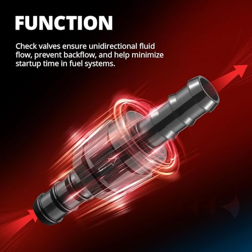 EVIL ENERGY 5/8" Check Valve, One Way Non-Return Valve Fitting Aluminum Black - size: 5/8