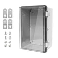 ABS Plastic Dustproof Waterproof IP65 Junction Box Hinged Shell Universal Electrical Project Enclosure Gray, with PC Transparent Clear Cover 11.4 x 7.5 x 5.5inch(290 x190 x140mm) - size: 11.4" x 7.5" x 5.5"