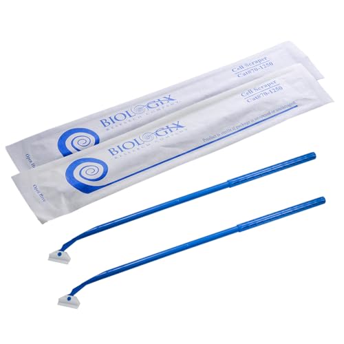 Biologix 200PCS Cell Culture Scraper, Multi-Position 24cm Handle Cell Scraper, Sterile, Individually Packaged, Polyethylene, Non-Pyrogenic - size: 24.3cm length