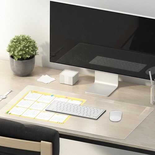 16 x 42 Inch Clear Table Cover Protector, 2mm Thick Clear Desk Mat, Plastic Table Cover, Vinyl Table Protector, Desk Mats on Top of Desks - size: 16" x 42"