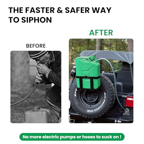 Gas Siphon Hose Pump, Shaker Siphon 10FT Tube Hose, Self Priming Syphon Hose 10 Feet -1/2" Value, for Gas/Fuel/Water Transfer,Use for Cars, Boats, Mowers (2PACK) - size: 10ft hose