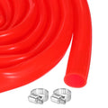 MECCANIXITY 3.3ft Silicone Rubber Tubing 5/8" ID 3/4" OD Plastic Tube Flexible Air Hose for Brewing, Wine Making, Pump Siphon, 15.9mm x 19mm, with 2pcs Clamps, Red - color: Red, size: 5/8" x 3/4"