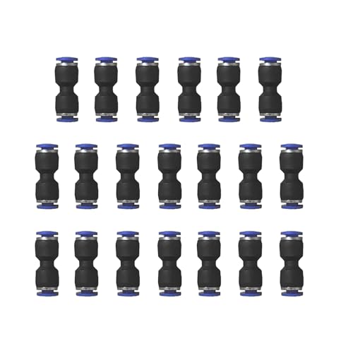 5/32" or 4mm OD Pneumatic quick Connector Push to Connect fittings Straight Union/Coupler (Pack of 20) - size: 5/32" (20 pcs), style: Straight Union