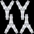 PAGOW 4 Pcs Hose Barb Fitting, 1/4" Plastic Hose Barb Tee 3 Way Y Shape Barbed Fitting for Air Line Tubing Pipe, Oxygen Tubing Pipe, Household Fuel, Gas, Water - size: 1/4" (4 Pcs)