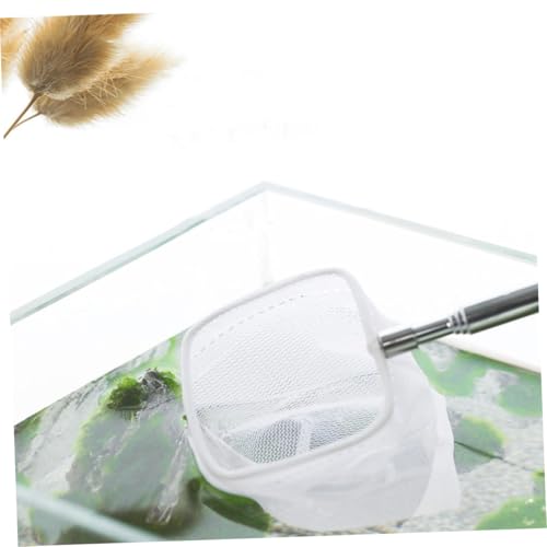 IMIKEYA Mini Stainless Steel Landing Net with Telescopic Aluminum Handle, Small Fish and Shrimp Mesh Net for Aquarium and Freshwater Fishing