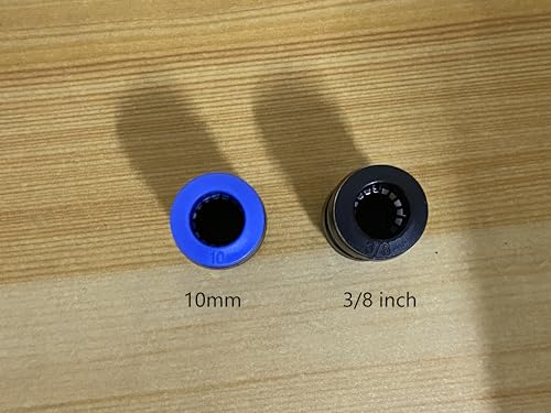 3/8" OD x 10mm OD Pneumatic quick Connector Push to Connect fittings Straight reducer Union/Coupler (Pack of 10) - size: 3/8inch-10mm