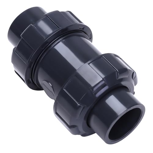 DERNORD 1" UPVC True Union Ball Check Valve with Full Port, EPDM Seals, Rated at 200 PSI, 1 Inch Socket - size: 1 Inch