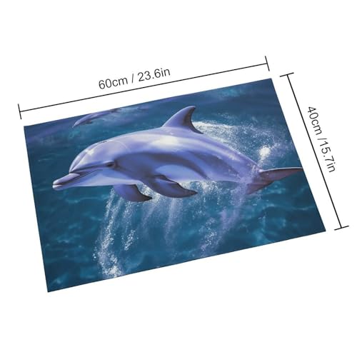Outdoor Door Mat 15.7" X 23.6" Non-Slip Doormat Blue Ocean Dolphin Front Door Mats Quick Dry Welcome Mats for Outdoor Indoor Entrance Mat Home Decor Floor Mats for Patio - color: Blue Ocean Dolphin
