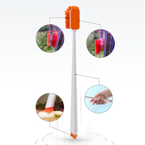 Small Fish Tank Cleaner - Algae Scraper for Glass Aquariums - Aquarium Brush & Scrubber Tool Adapted for Cleaning Glass and Acrylic Aquariums. - size: 11.8 Inch