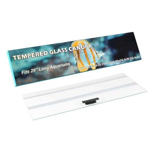 29.21x11.69 x0.16in Clear Tempered Glass Canopy,Aquarium Fish Tank Hoods FITS for Most 20Long/29 Gallon Fish Tanks (Aqueon, Marine Land & Perfecto) - size: 1PCS-29.21x11.69in
