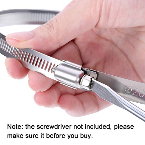 Boao 4 Pieces 8 Inch Adjustable 304 Stainless Steel Duct Clamps Worm Gear Hose Clamp for Pipe, Intercooler, Plumbing, Tube and Fuel Line - size: 8 Inch
