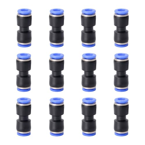 12PCS Straight Push Connectors Quick Release Plastic Push to Connect Fittings 1/4" inch Quick Connect Air Hose Fittings (1/4'', Blue) - size: 1/4'' 12PCS