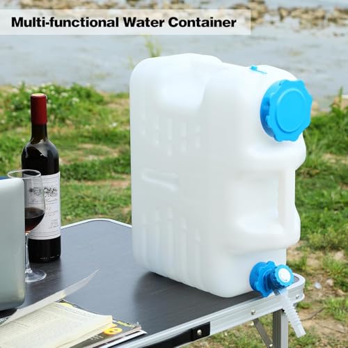 5 Gallon/18.5L Water Container with Spigot, Portable BPA Free Water Jug, Multifunction Water Tank for Camping Outdoor Hiking Picnic Supplies, Emergency Stroage - size: 5 gal
