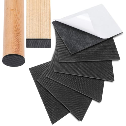CHUNZEXI Non Slip Furniture Pads, Self Adhesive Rubber Pads with Anti Skid Stickers, Cuttable Rubber Sheet for Furniture and Appliances (4” × 5”) - size: 5x4 inch 6 Rectangular