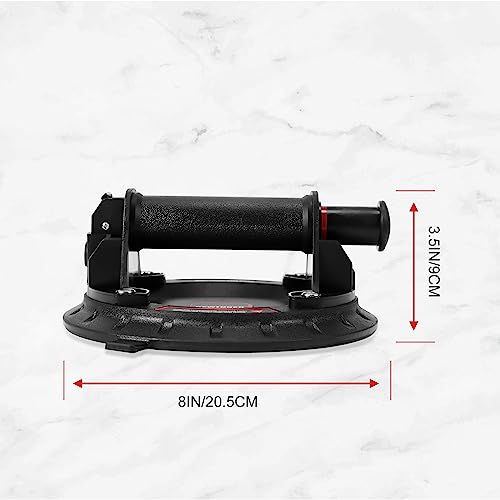 DEWINNER 8" Glass Suction Cups - Heavy-Duty Vacuum Glass Lifter for Tiles and Granite - 660lbs Load Capacity - 2 Pack Industrial Suction Cup with Carry Case - color: Black2