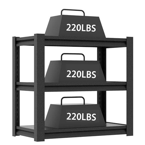 20-30 Gallon Fish Tank Stand - Metal Aquarium Stand, 34 "W x 18 "D x 31"H Adjustable Heavy Duty Reptile Tank Stand, Adjustable 3-Tier Fish Tank Rack Shelf for Home Office, Tank Not Included (Black) - color: Black