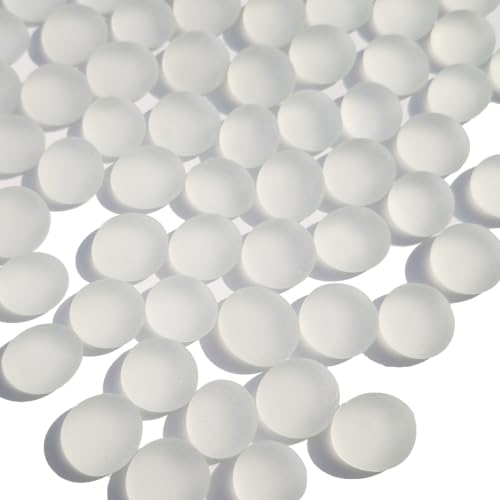 QYGL Sea Glass Gems - 0.9 Lb White Frosted Flat Glass Marbles, Flat Gems Decorative Stones for Vase Fillers, Aquarium Rocks, Floral Supplies, Table Scatter, Craft Mosaics, and DIY Ornaments - color: White