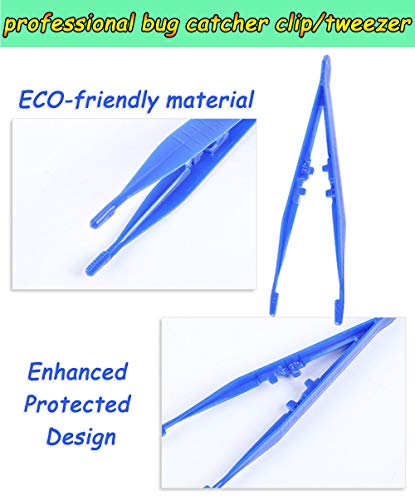 Feeding Tongs,Bug Tweezers for Kids Adults, Reptile Feeding Tweezers Long Handle Feeder Tools for Fish Aquariums Reptiles Snakes Lizard Gecko Spider and Bird (Blue)